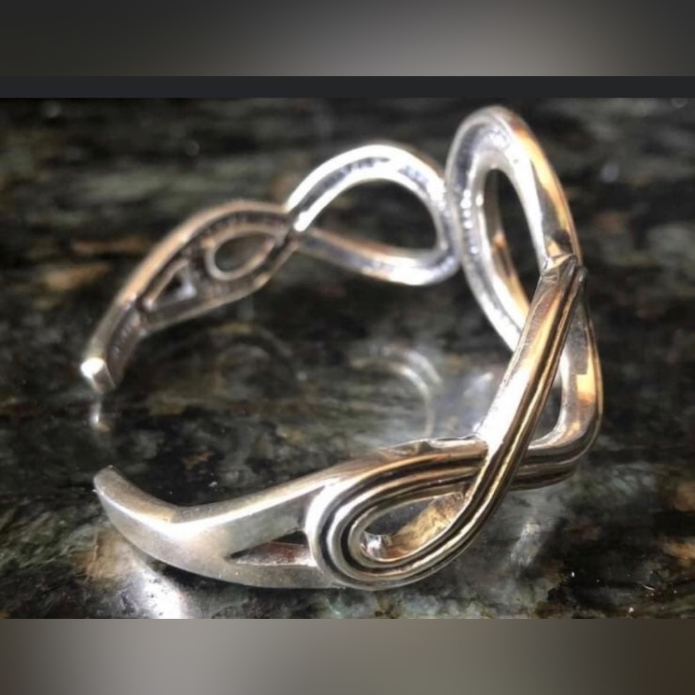 Sterling silver infinity cuff bracelet - Picture 3 of 6